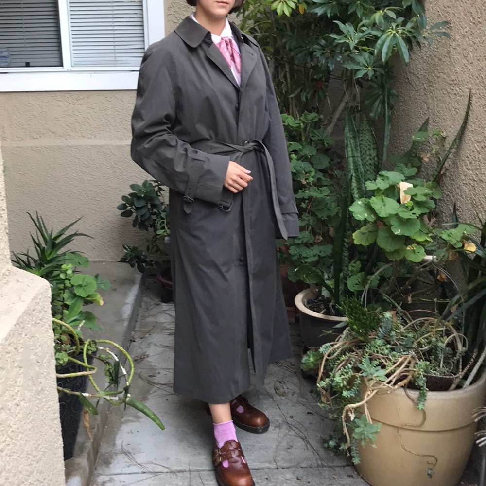 Vintage dusty gray London Fog trench coat